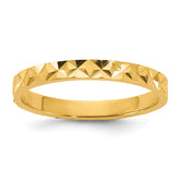 14K Madi K Diamond-cut Design 2mm Flat Band Size 3 Baby / Children's Ring